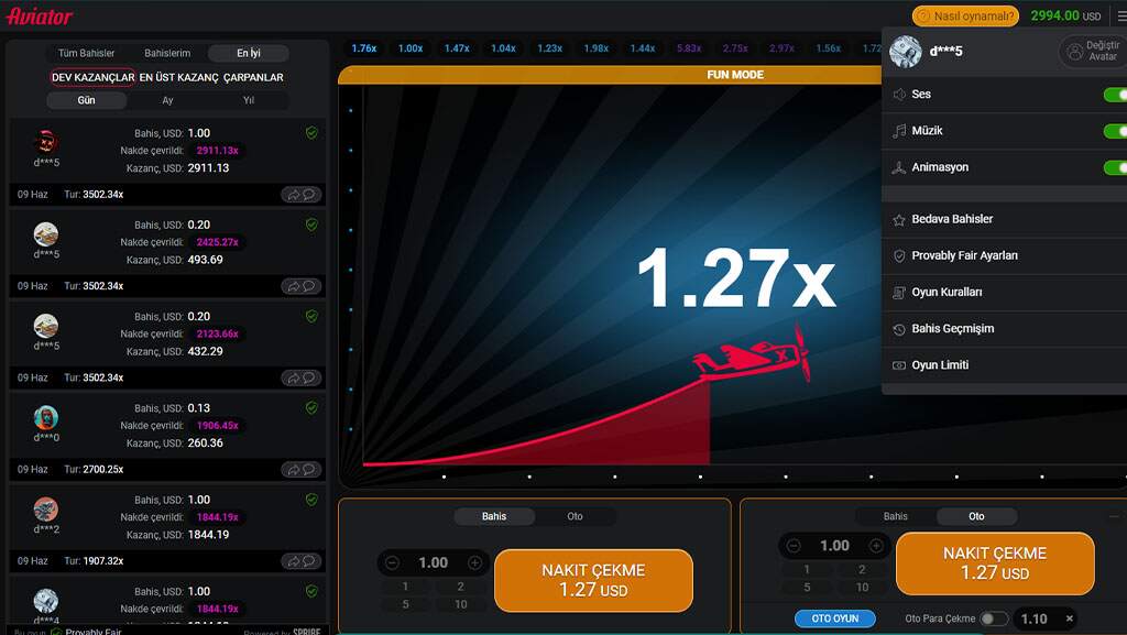 Ucretsiz Aviator oyna